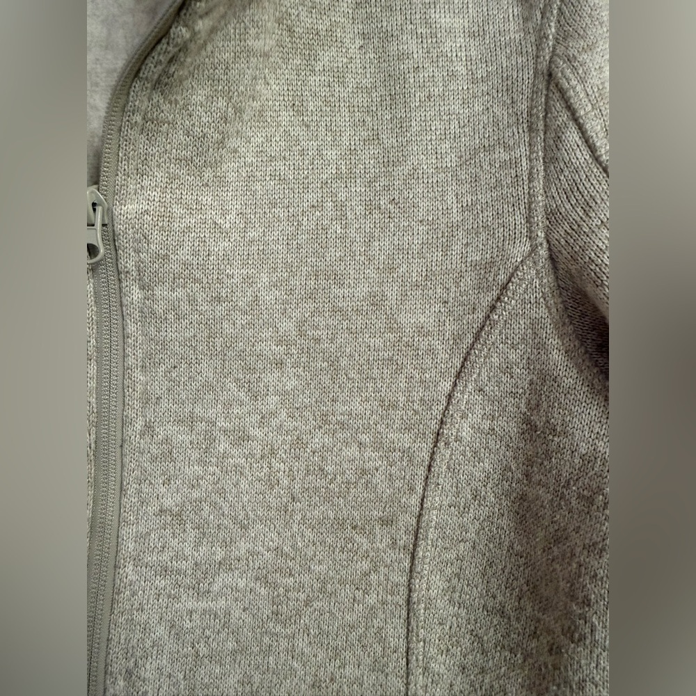 Swiss Tech Beige Womens Fully Lined Bonded Fleece Sweater Jacket Cozy Medium M - Picture 3 of 4